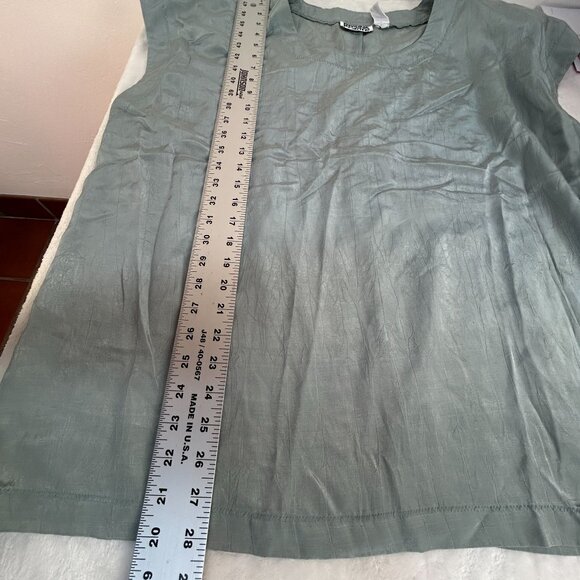 Vintage Regina Porter Womens Sage Green Textured Cap Sleeve Top Blouse Size 1X - Picture 6 of 6